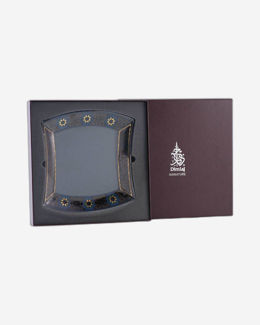 Dimlaj Melange Large Serving Plate (Gold & Black)