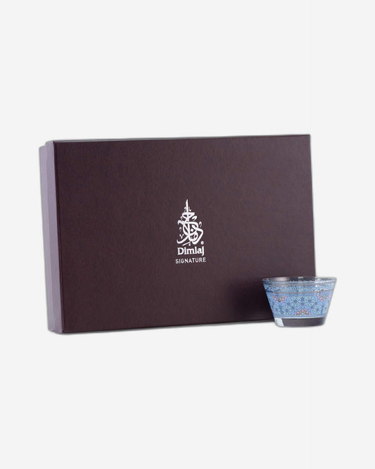 Dimlaj Melange Set of 6 Pcs Small Serving Bowls (Platinum & Blue)