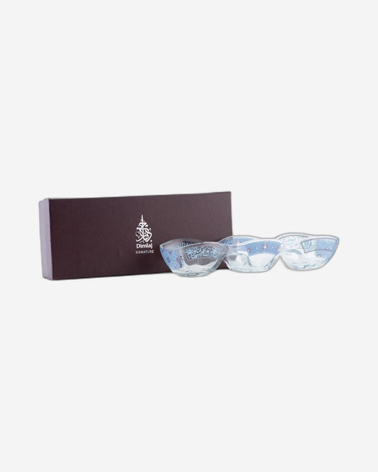Dimlaj Melange Divider Bowl Large Platinum & Blue