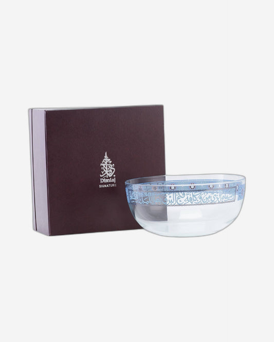 Dimlaj Melange Serving Bowl Large Platinum & Blue