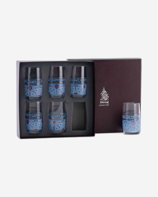 Dimlaj Melange Set of 6 Pcs Tumblers (Platinum & Blue)