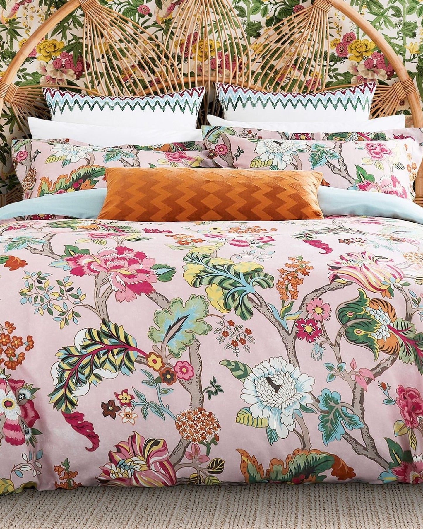 Sanderson "Fusang Tree" Duvet Cover in Peach Blossom