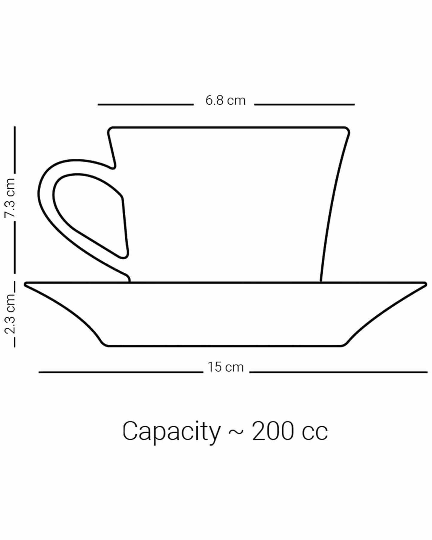 Dimlaj Kareem Tea Cups & Saucers 6Pc Platinum