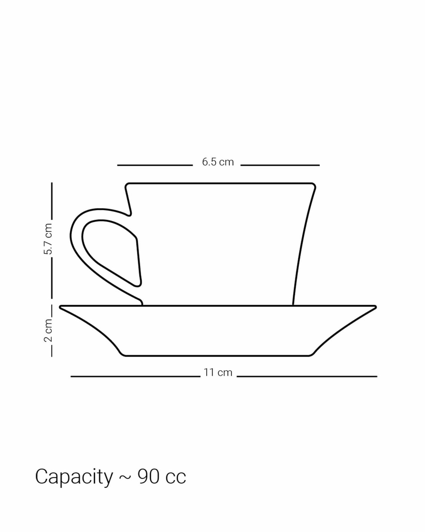 Dimlaj Kareem Coffee Cups & Saucers 6Pc Gold