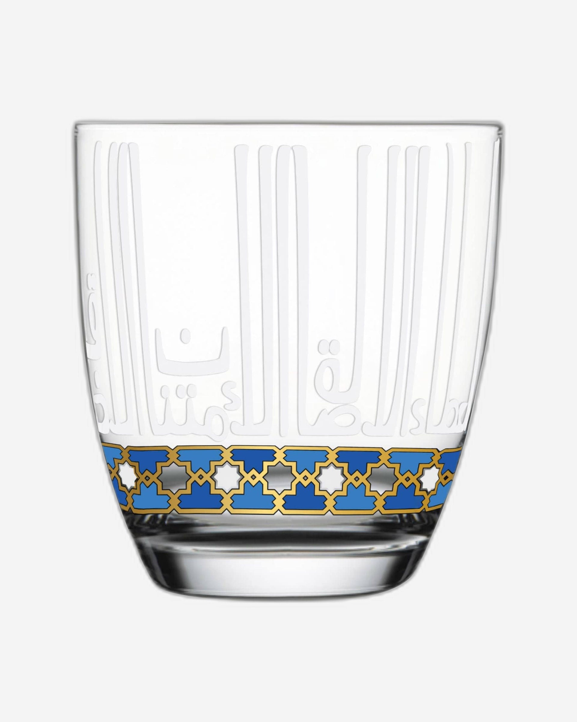 Dimlaj Asala Set of 6 Pcs Short Tumblers (Gold & Blue)