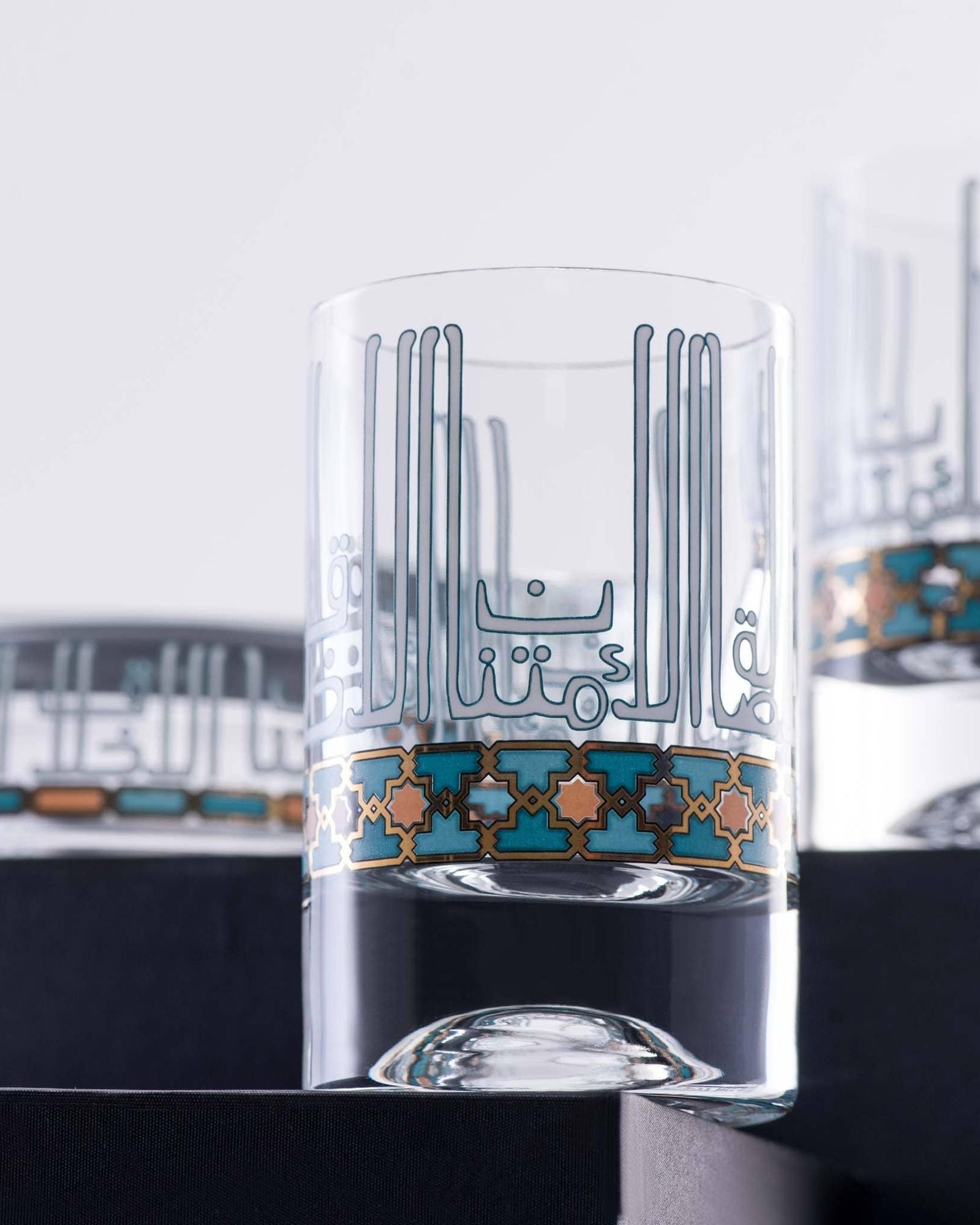 Dimlaj Asala Set of 6 Pcs Short Tumblers (Gold & Green)