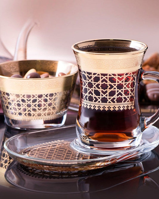 Dimlaj Cordoba Set of 2 Pcs Mug and Saucer (Gold)