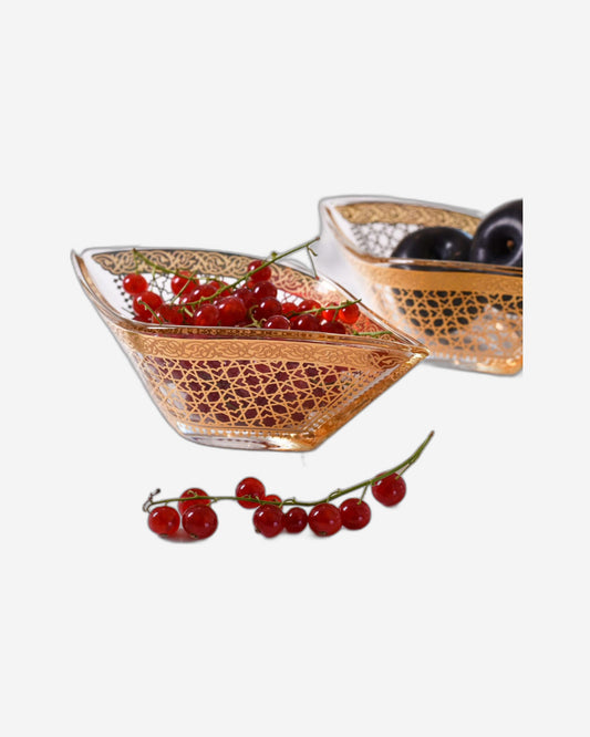 Dimlaj Cordoba Set of 2 Pcs Small Serving Bowls (Gold)