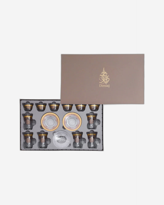 Dimlaj Selena Set of 20 Pcs Assorted Drinkware (Gold & Pink)