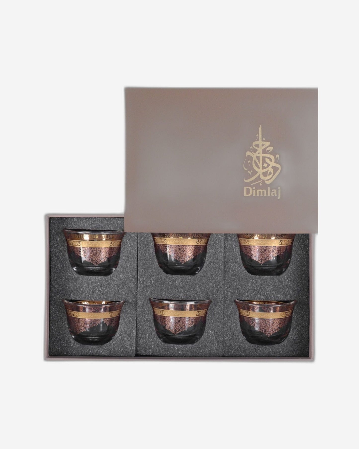 Dimlaj Selena Cawa Cups 6Pc Gold & Pink