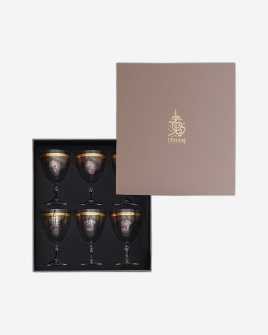 Dimlaj Selena Flute Stems 6Pc Gold & Pink