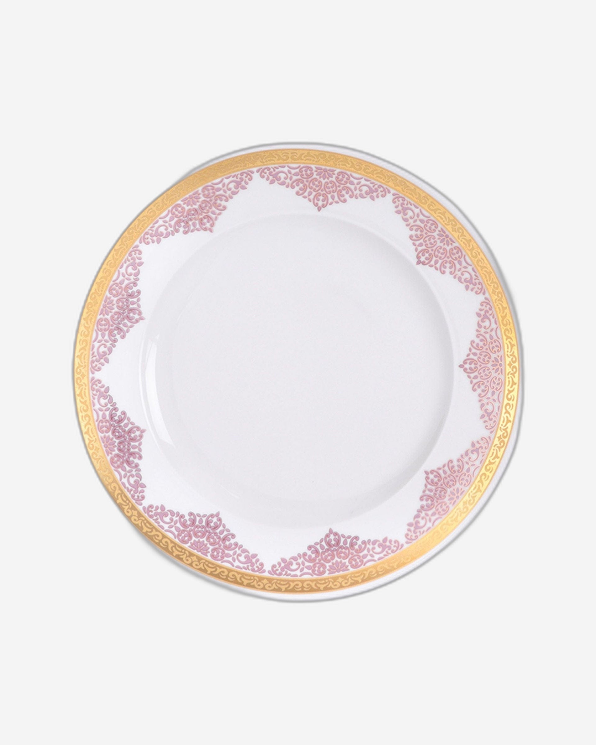 Dimlaj Selena Large Round Charger Plate (Gold & Pink)