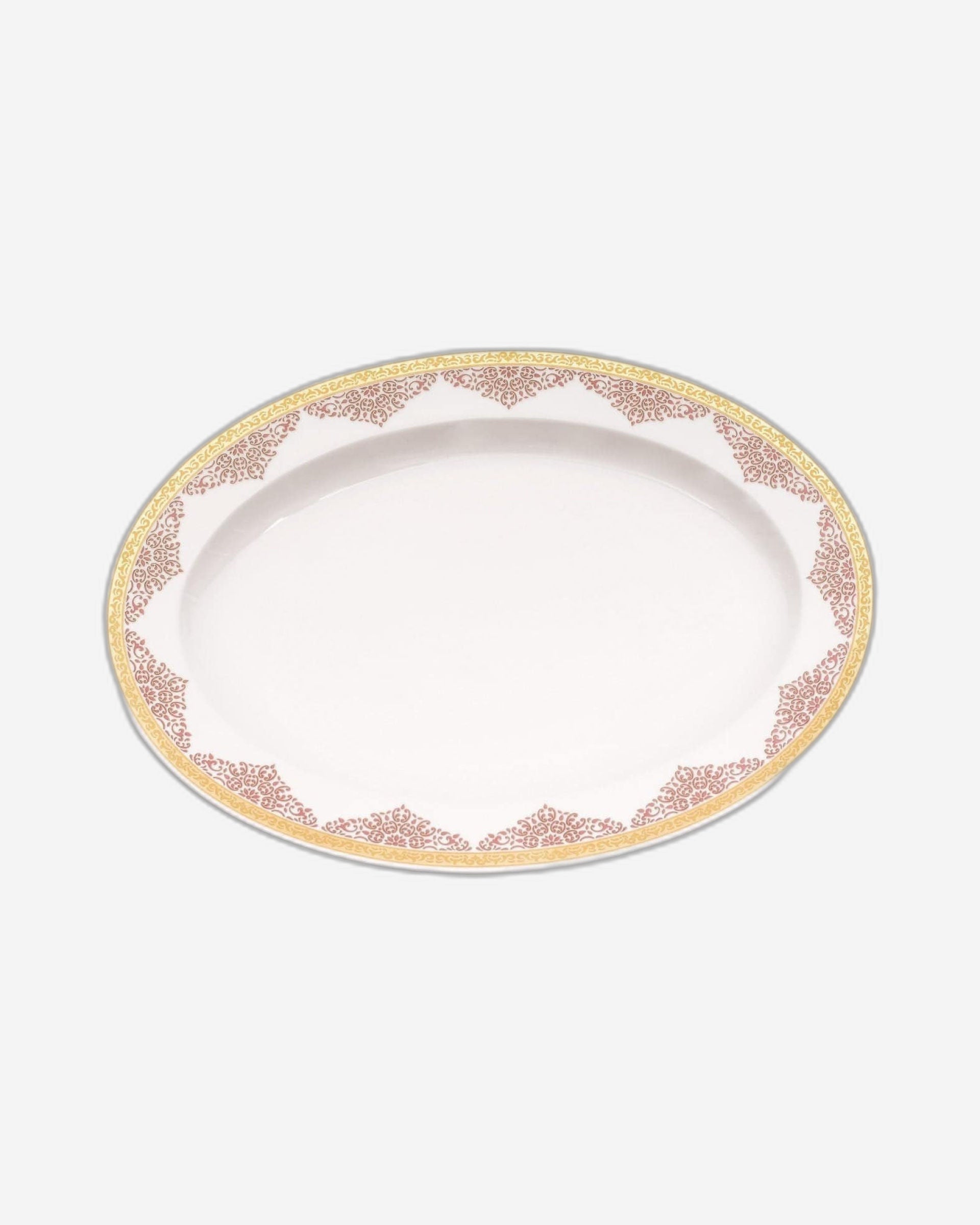 Dimlaj Selena Medium Oval Plate (Gold & Pink)