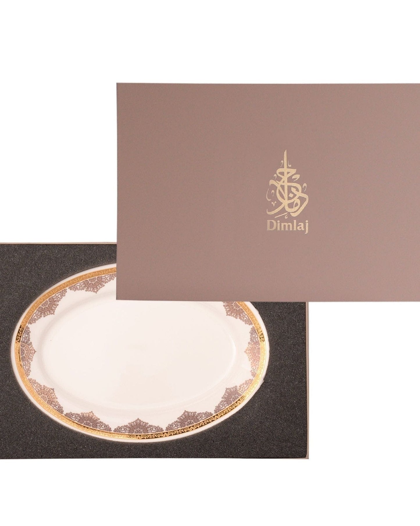 Dimlaj Selena Plate Oval Medium Gold & Pink