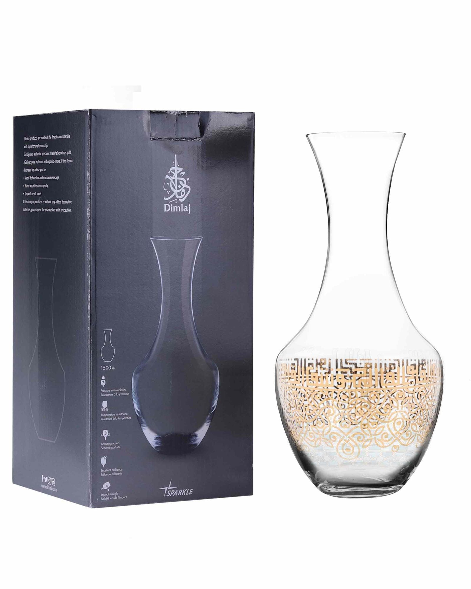 Dimlaj Shafa Crystal Decanter 1.5L (Gold)