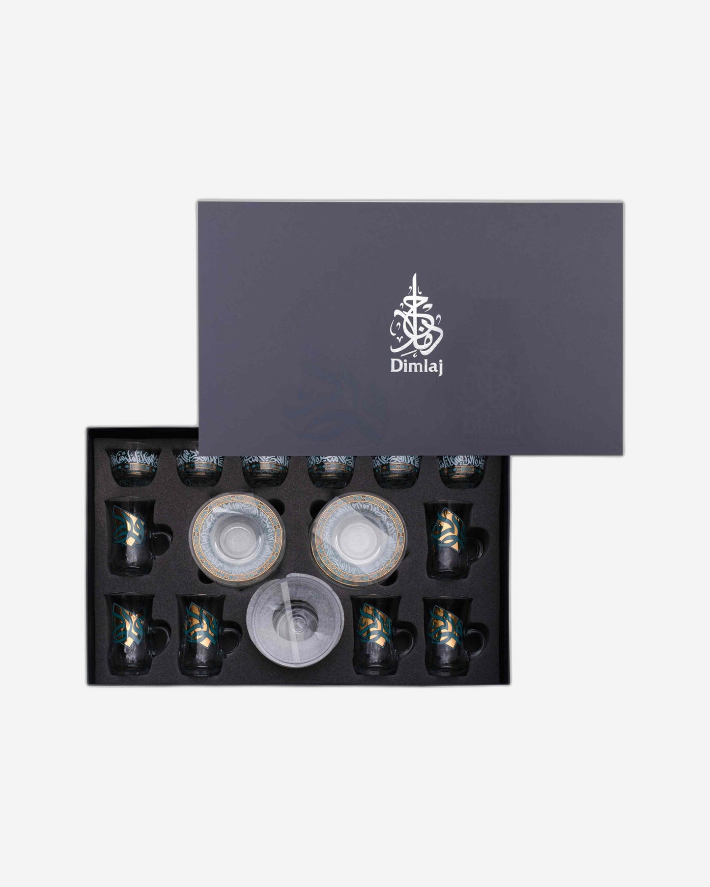 Dimlaj Wurood Drinkware 20Pc Gold & Green