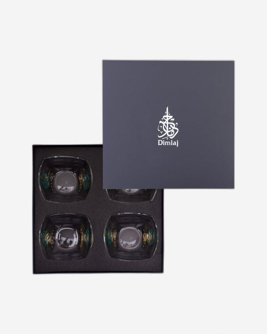 Dimlaj Wurood Set of 4 Pcs Serving Bowls (Gold & Green)