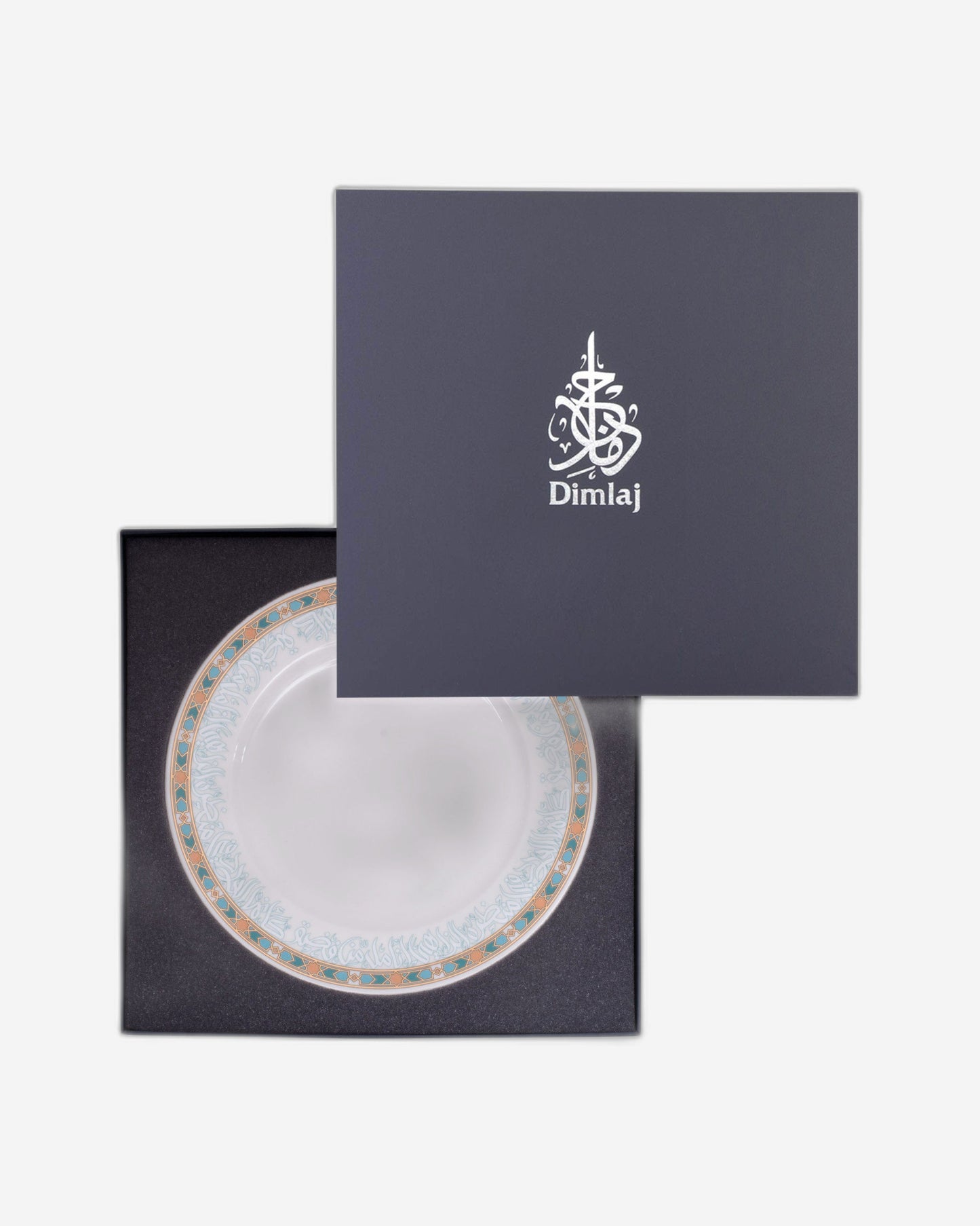 Dimlaj Wurood Plates 3Pc Porcelain Gold & Green