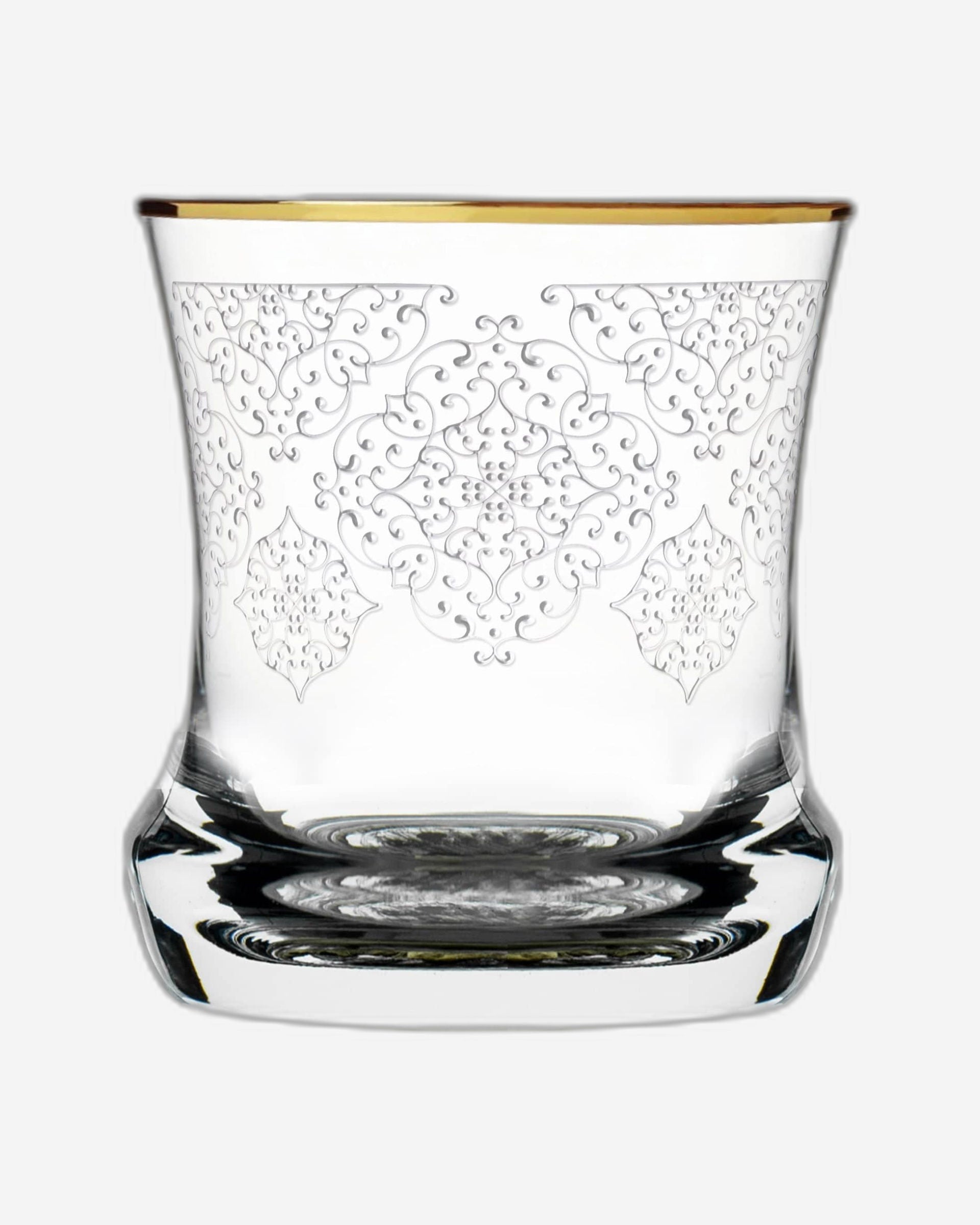 Dimlaj Perla Set of 6 Pcs Short Crystal Tumblers (Gold)