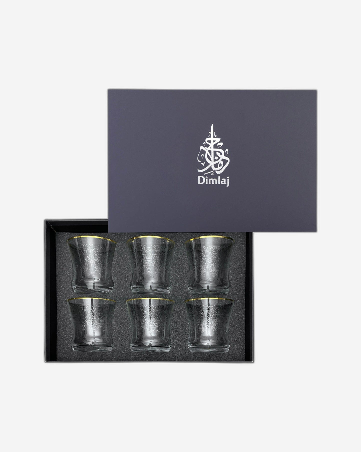 Dimlaj Perla Short Tumblers 6Pc Crystal Gold