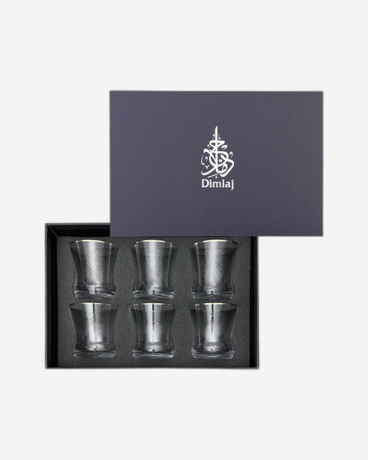 Dimlaj Perla Short Tumblers 6Pc Crystal Platinum