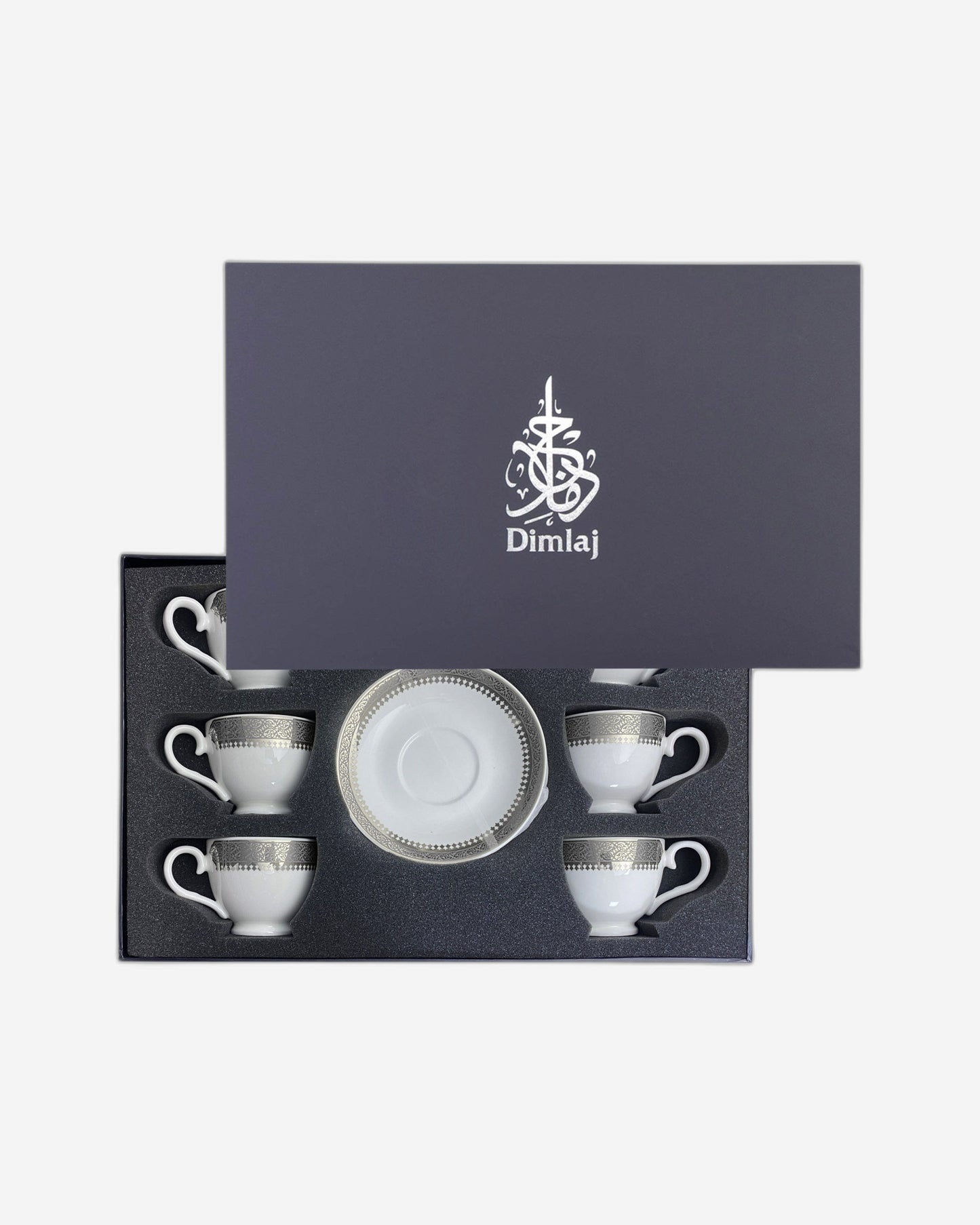 Dimlaj Cordoba Tea Cups 6Pc Platinum