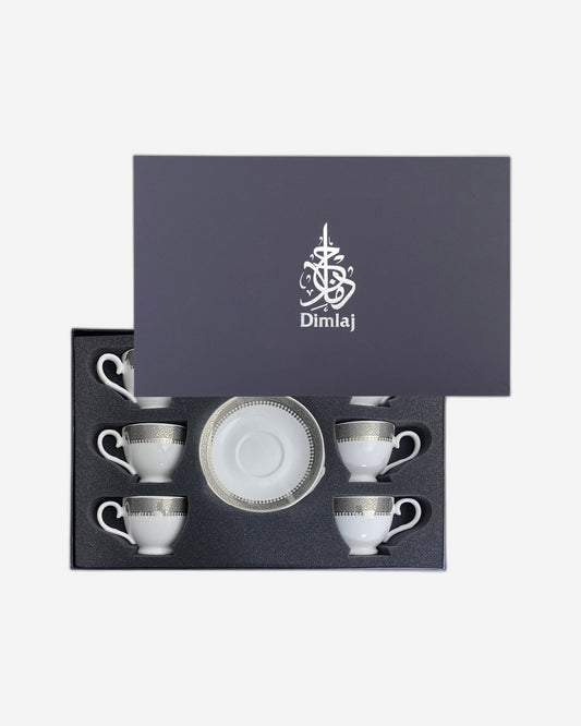 Dimlaj Cordoba Set of 6 Pcs Tea Cups (Platinum)