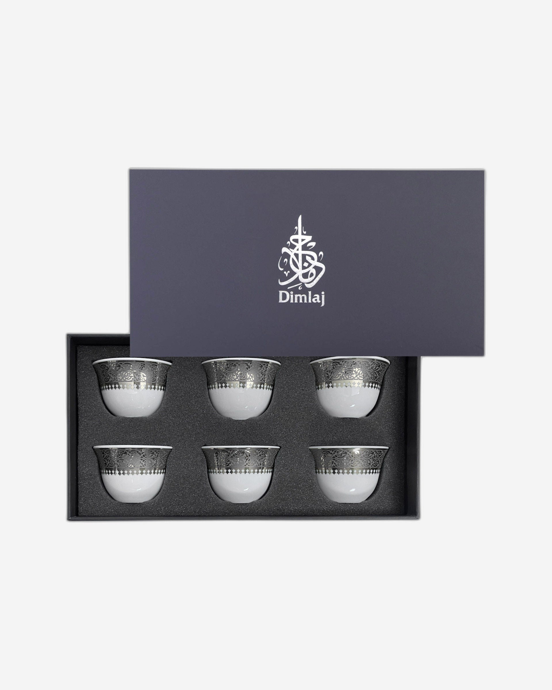 Dimlaj Cordoba Set of 6 Pcs Cawa Cups (Platinum)