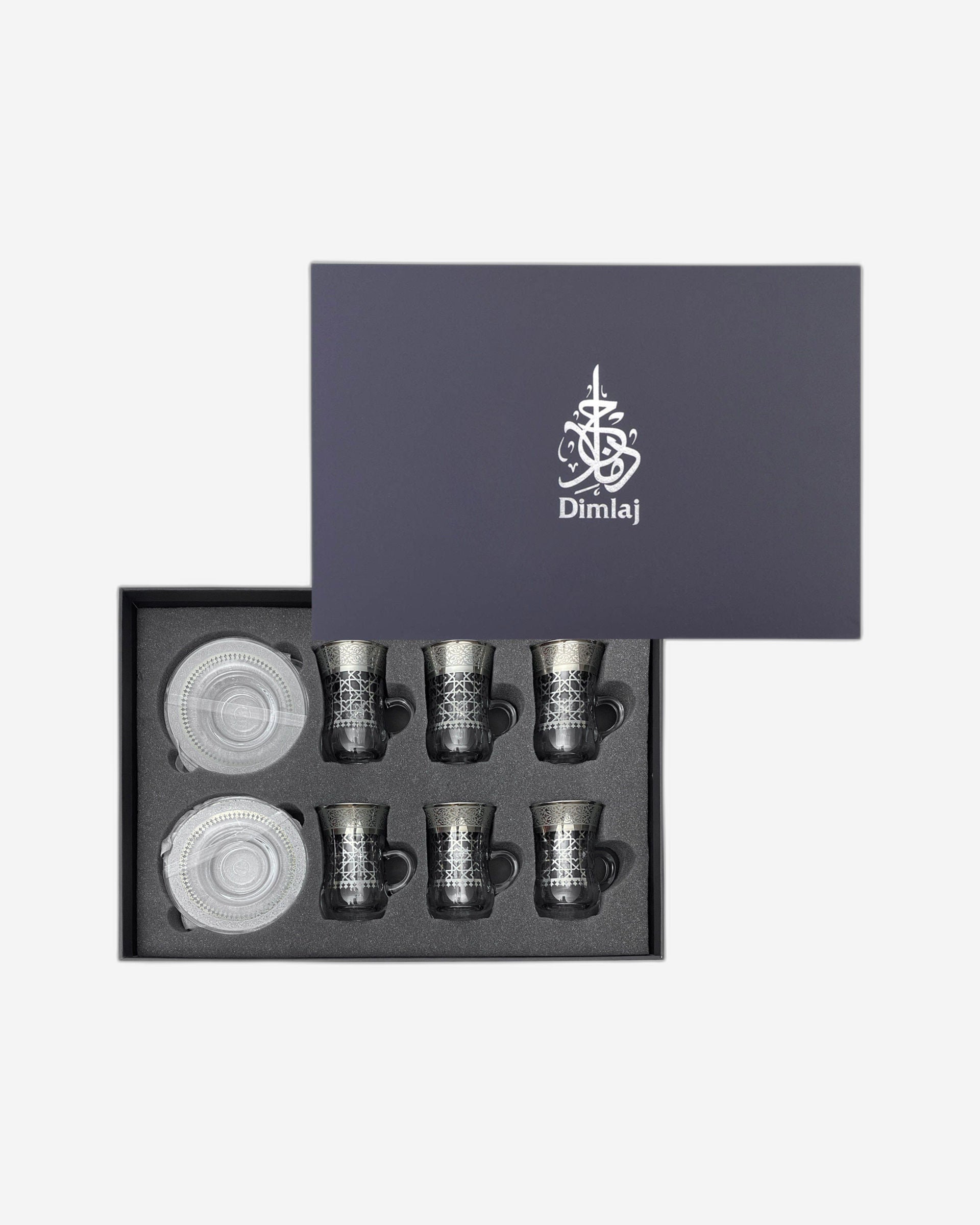 Dimlaj Cordoba Set of 6 Pcs Tea Cups (Platinum)