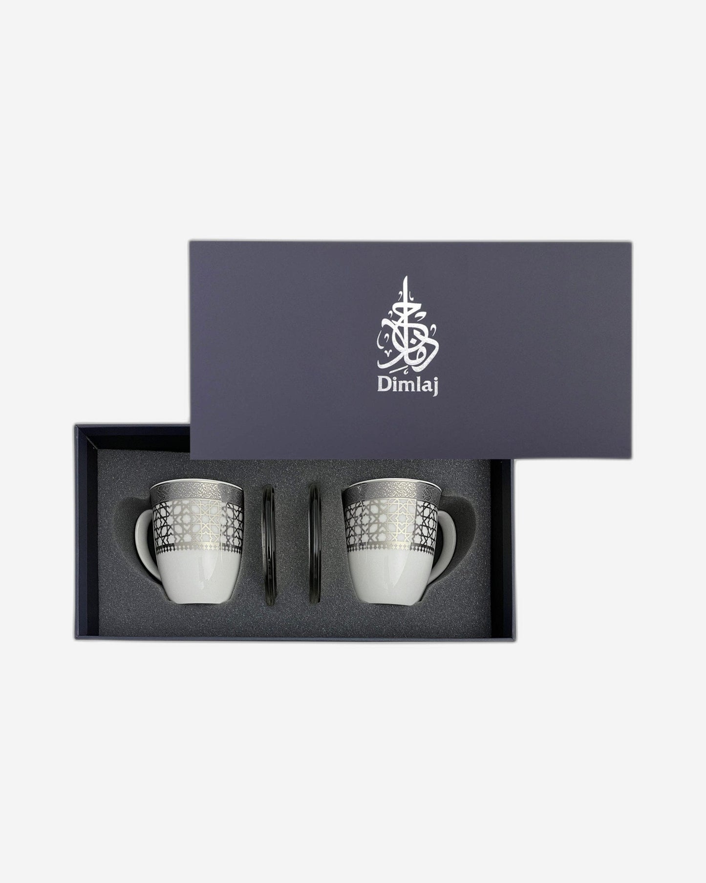 Dimlaj Cordoba Mugs & Covers 4Pc Platinum