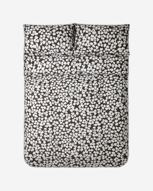 Jasper Conran "Abstract Floral Print" Duvet Cover Set in Chocolate