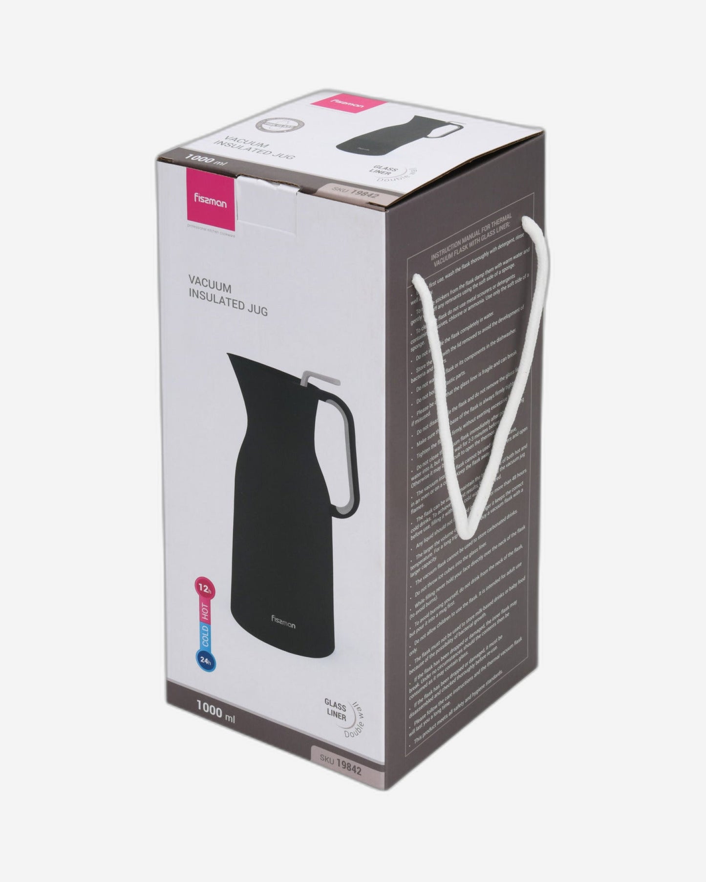 Fissman Vacuum Flask Black 1000ml