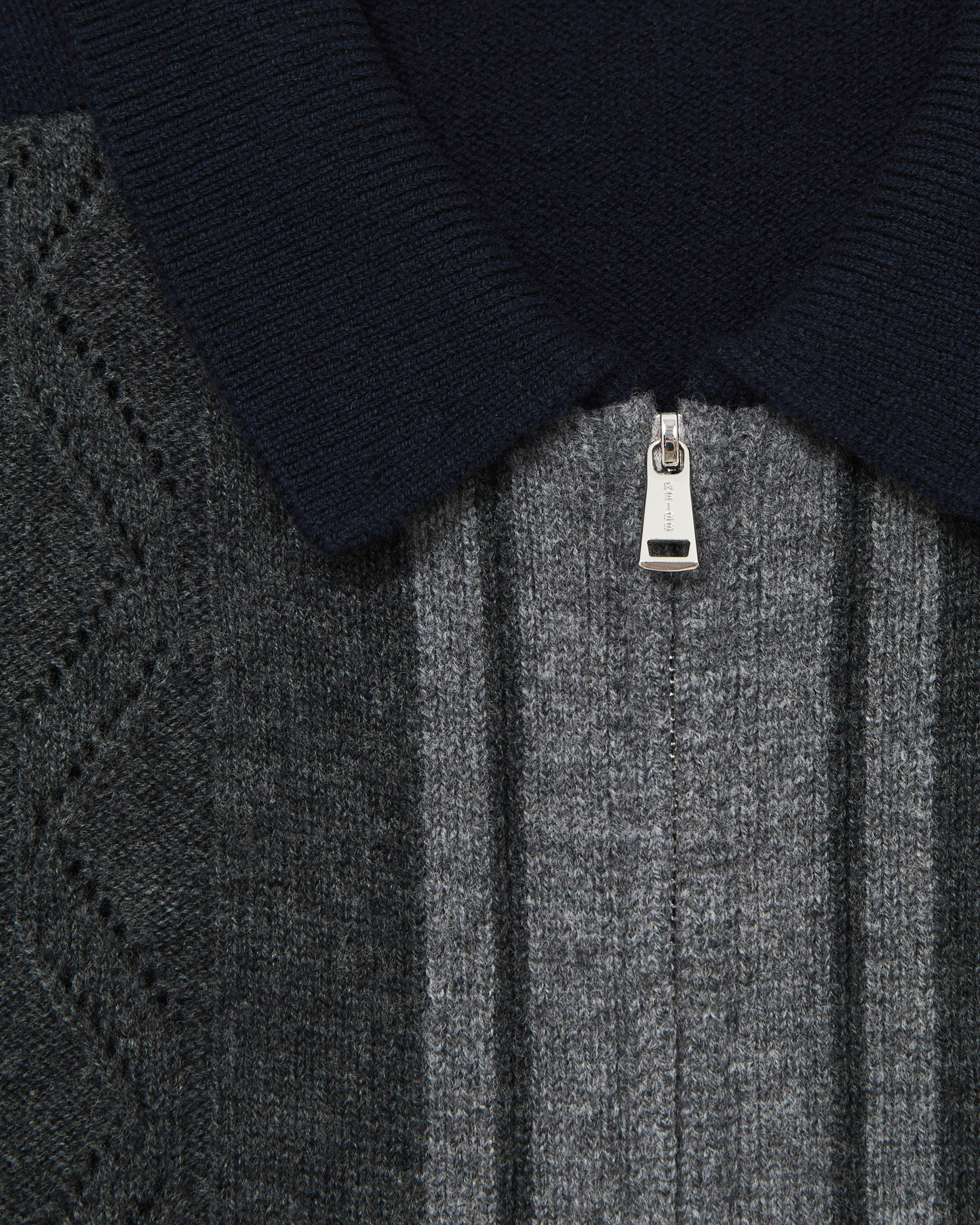 Reiss LS Wool Colour Block Zip Through Cardigan