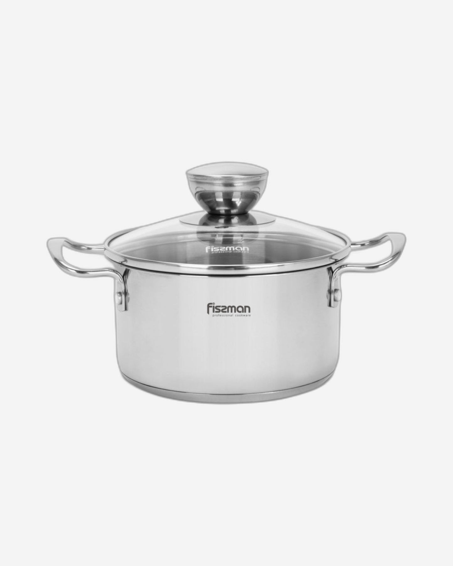 Fissman Cooking Pot 12cm/0.8 LTR with Glass Lid Stainless Steel