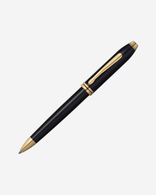 Cross Townsend® Classic Black Lacquer with 23KT Gold-plated appointments Ballpoint Pen - 572TW