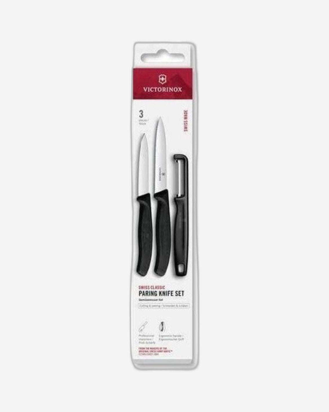 Victorinox Swiss Classic Paring Knives W/ I-Peeler 3Pcs Black Box 6.7113.33