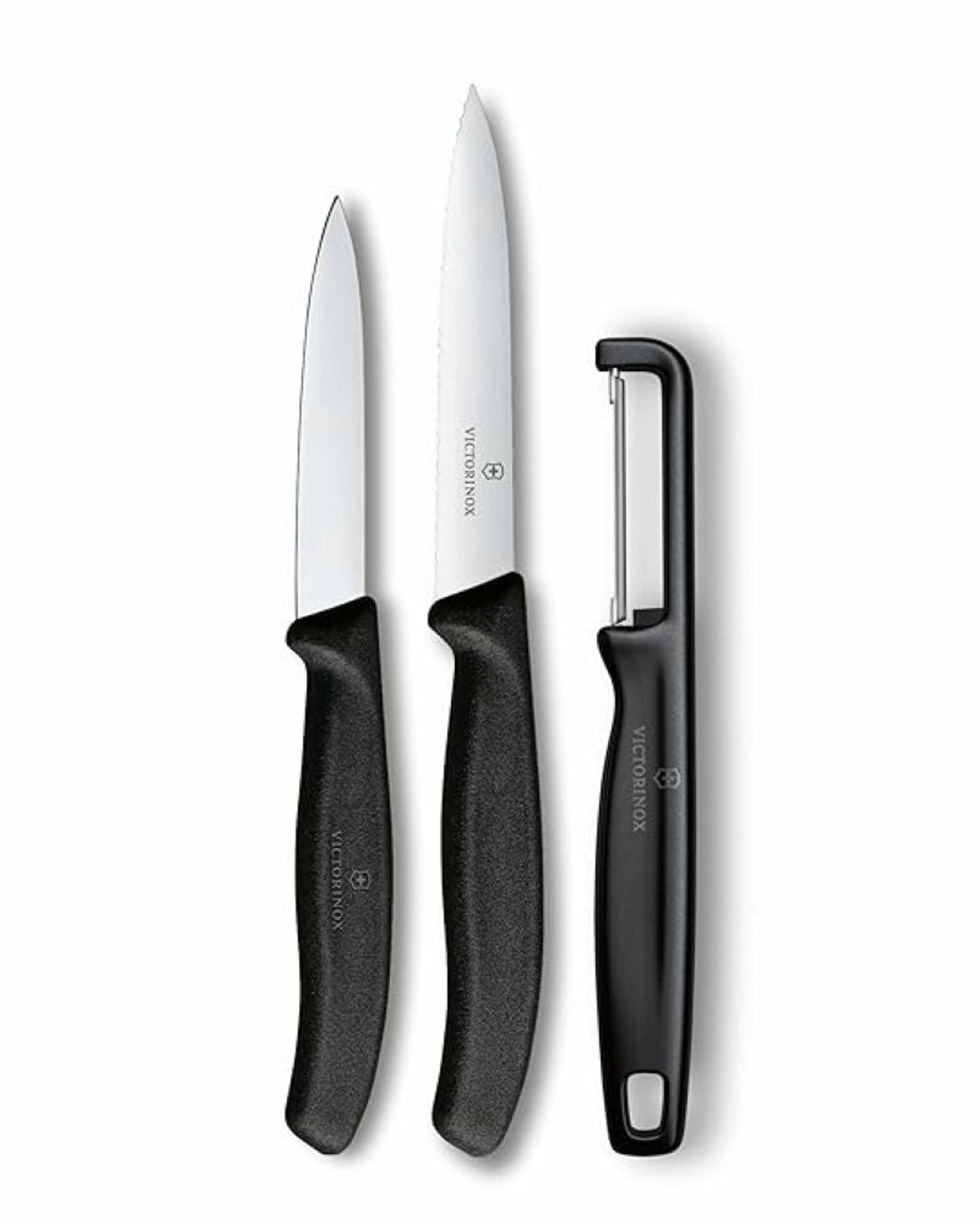 Victorinox Swiss Classic Paring Knives + I-Peeler 3Pc Black