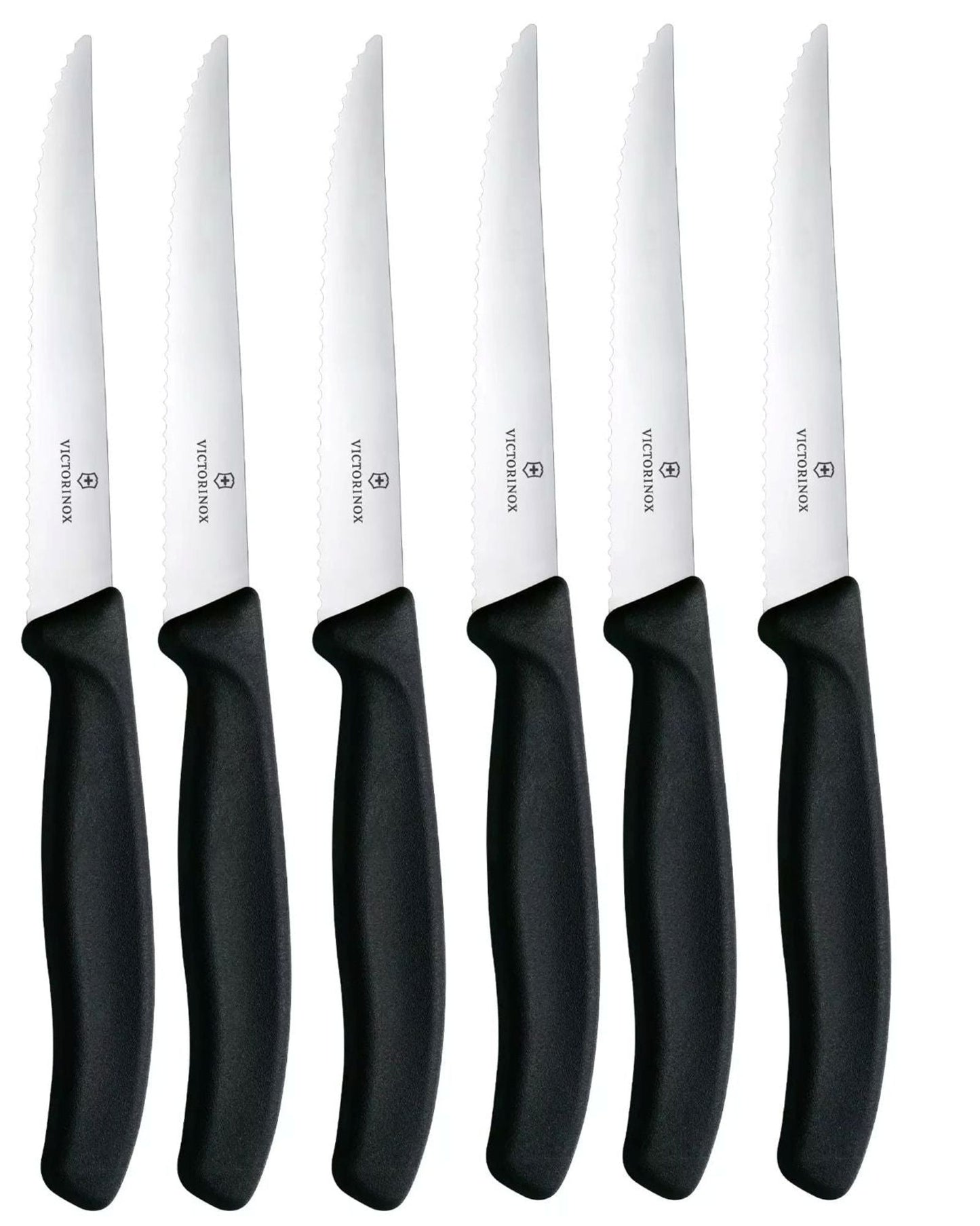 Victorinox Swiss Classic Steak Knife Set 6Pcs 11Cm Wavy Black - 6.7233.6