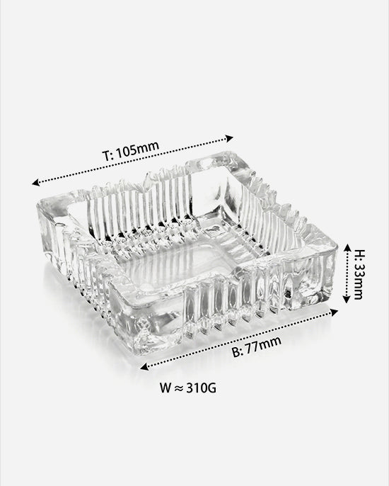 Cuisine Art Soda Lime Glass Square Ashtray 3 Inch