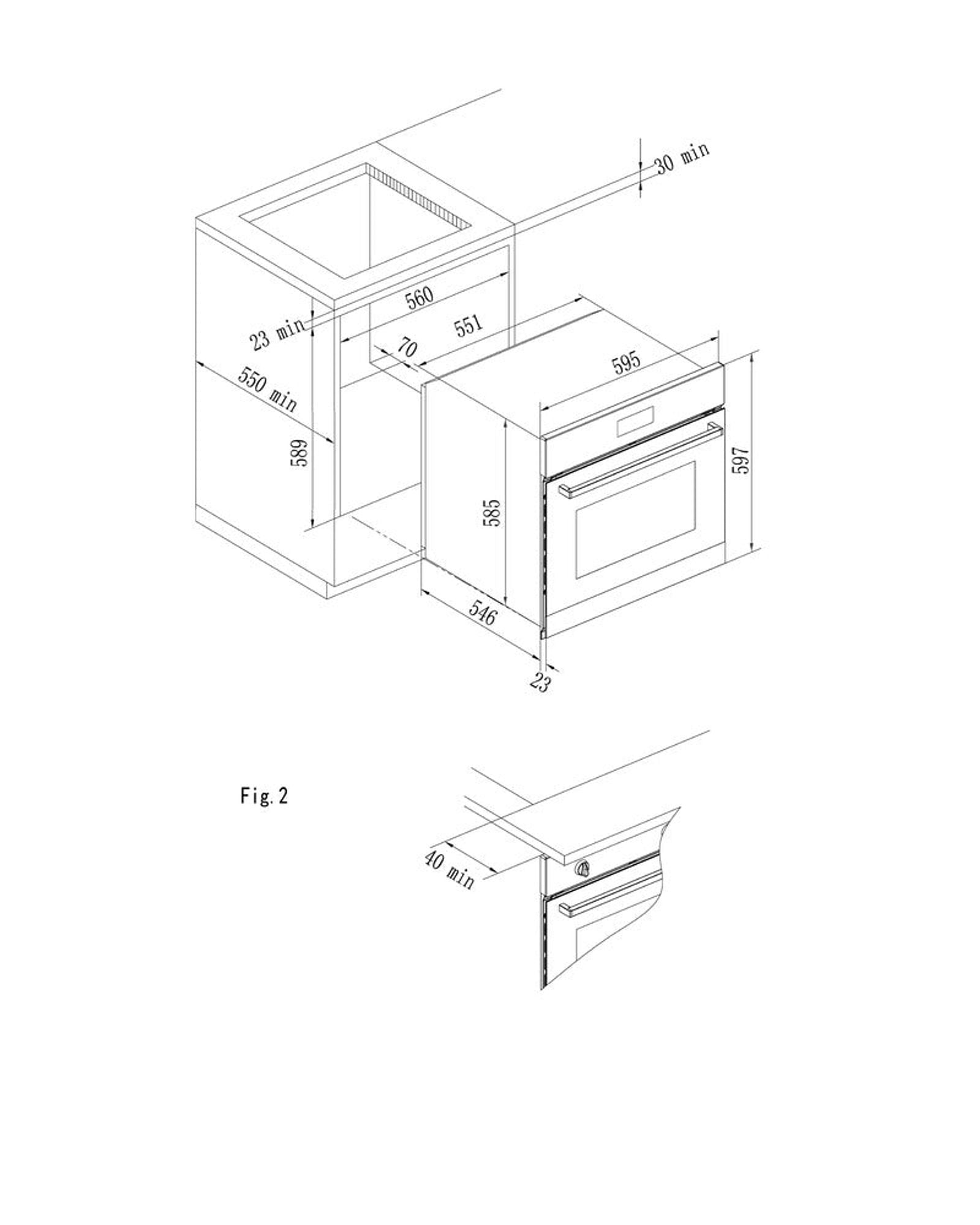 Hoover 60cm Built-in Gas Oven -80L Capacity Electric Oven, 3 Layer tempered glass Door 2900-3450W Power, 50-250℃, 9 Programs, Digital Timer, Convection Fan & Cooling Fab - HEO-T6080-BBI