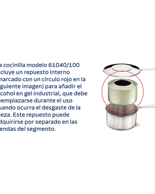 Tramontina Round Stainless Steel Chafing Dish With Lid Holder and Burner, 4.3 L