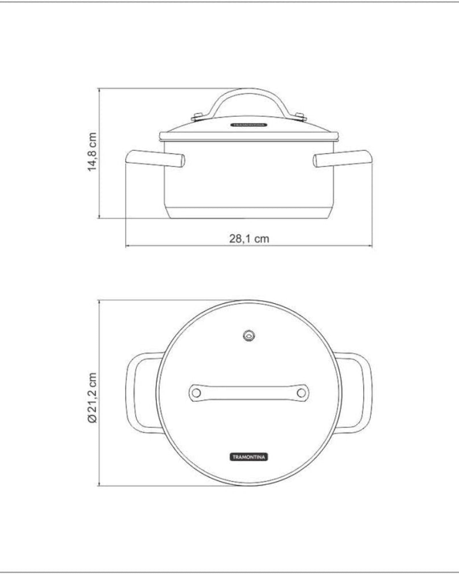 Tramontina Brazil Una 20cm 2.9L Stainless Steel Shallow Casserole with Tri-ply Bottom