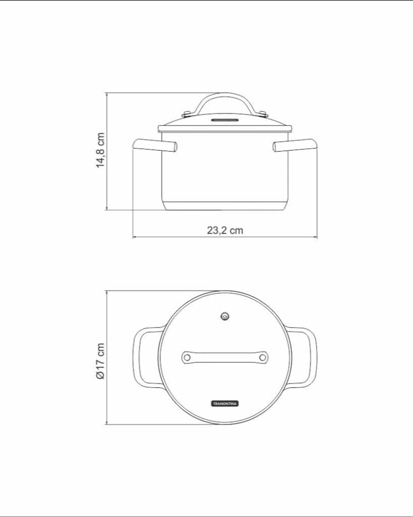 Tramontina Una Casserole 1.8L Deep
