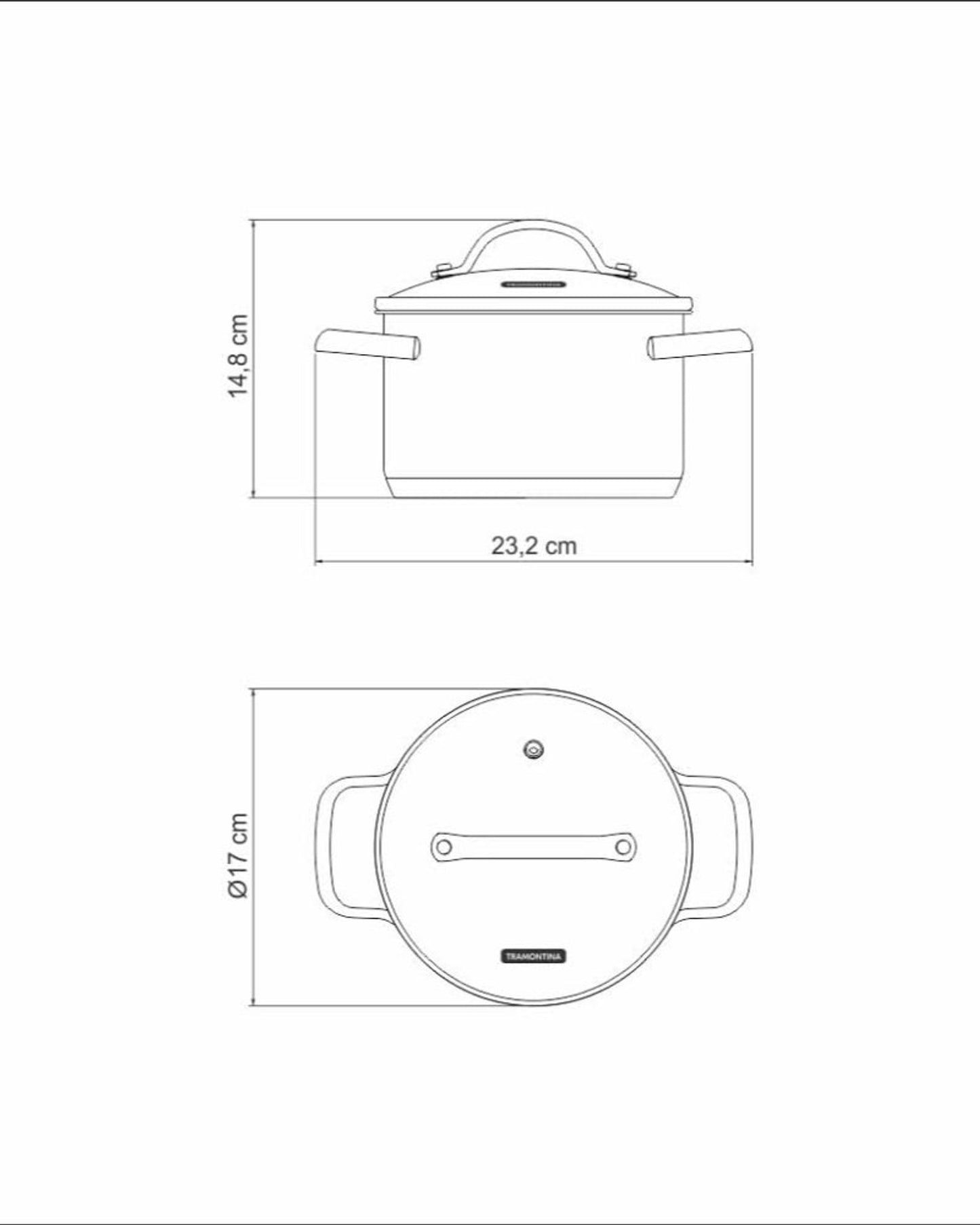 Tramontina Una Casserole 1.8L Deep