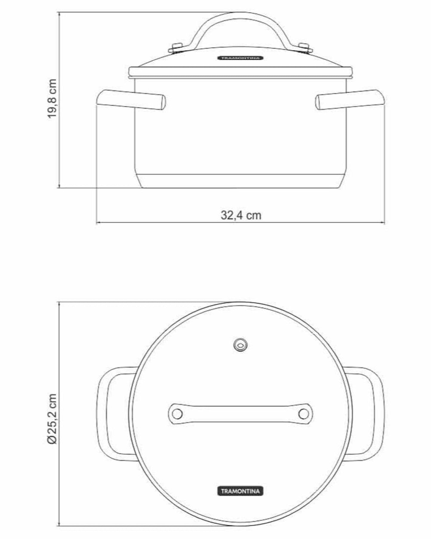 Tramontina Una Casserole 6.1L Deep
