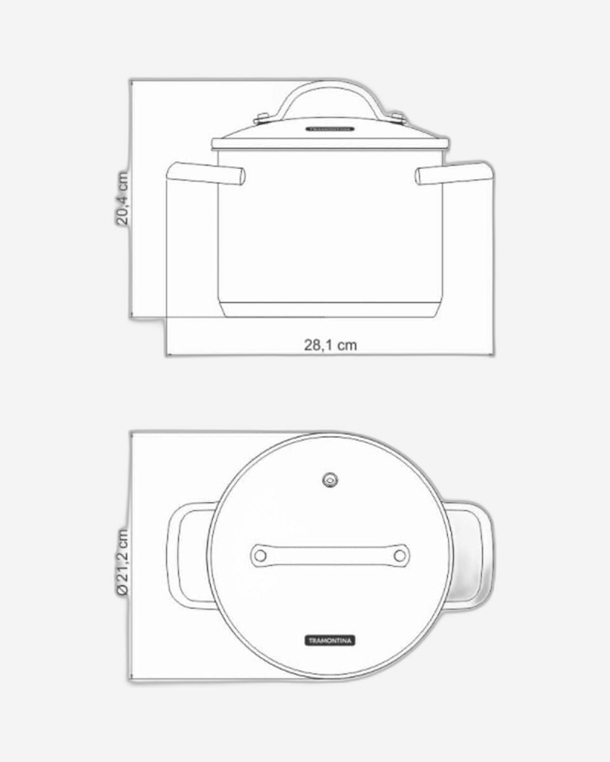 Tramontina Brazil Una 20cm 4.6L Stainless Steel Stock Pot with Tri-ply Bottom