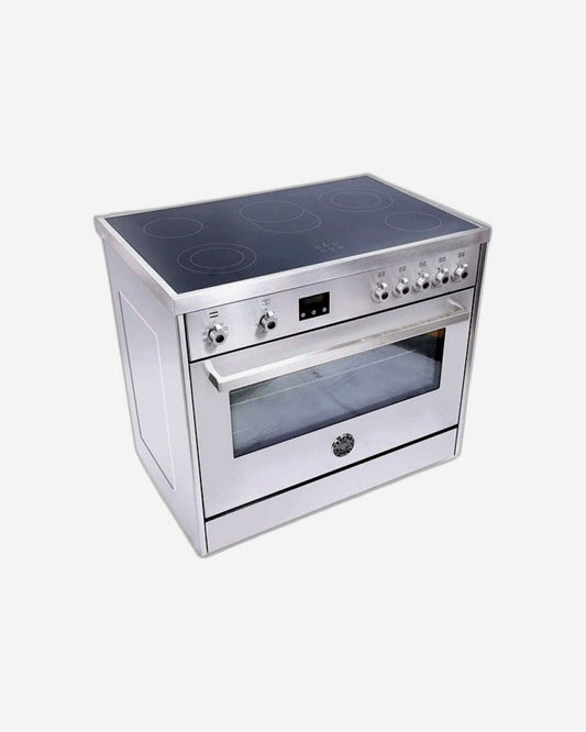 Bertazzoni Ceramic Range Cooker with Electric Oven 90x60, Stainless Steel