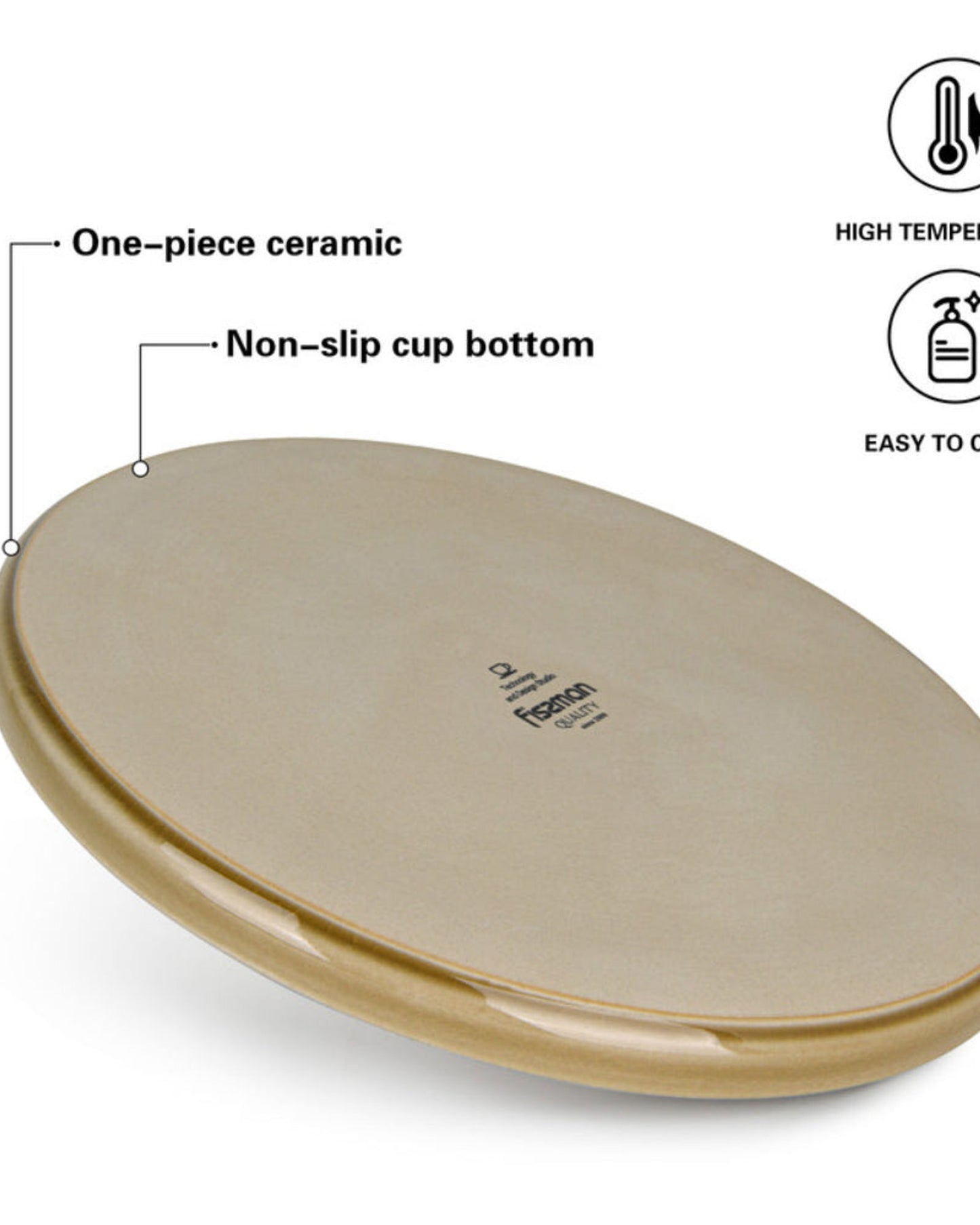 Fissman Plate Ceramic Brown 26.5cm