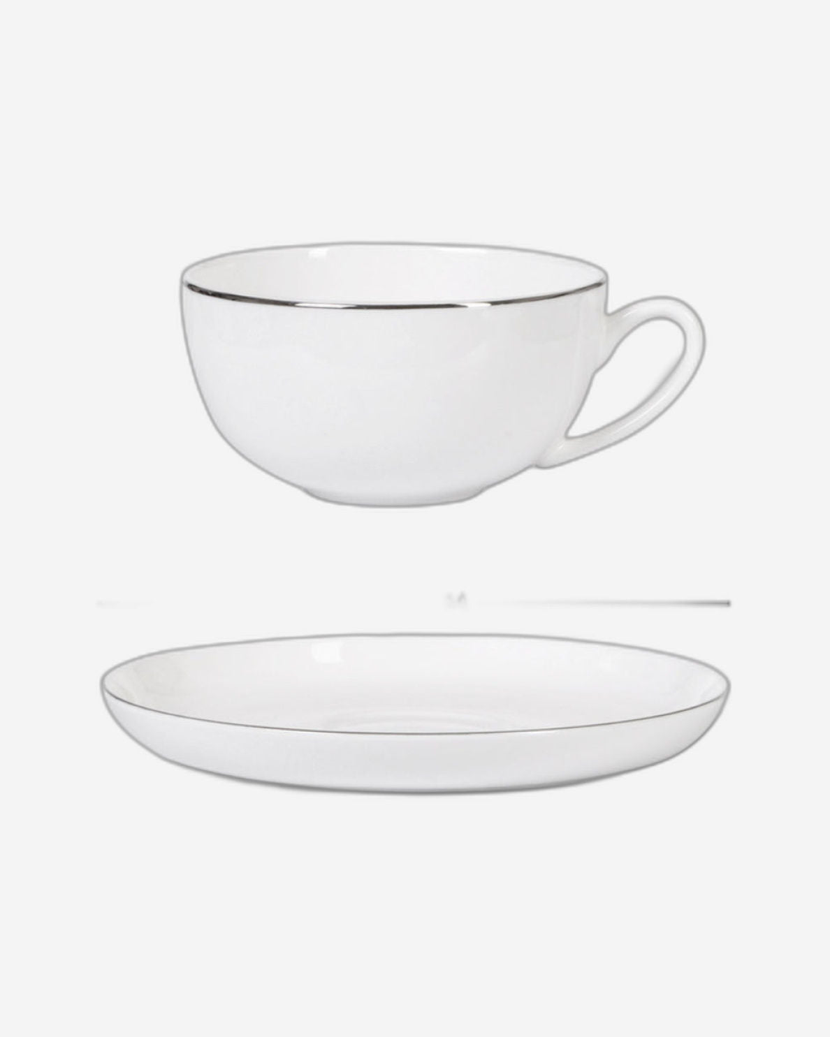 Fissman 2-Piece Cup And Saucer Set White/Black 200ml