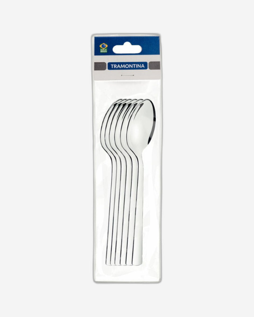 6 pc. Stainless steel dessert spoon